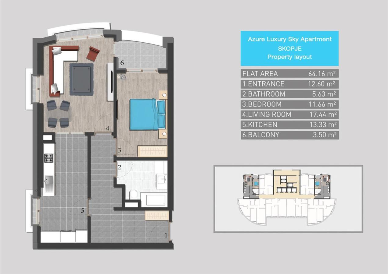 Azure Luxury Sky Apartment Σκόπια Εξωτερικό φωτογραφία